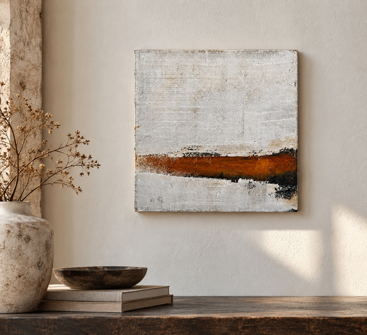 White Rust – Original Minimalist Abstract Painting | Sergio Aranda
