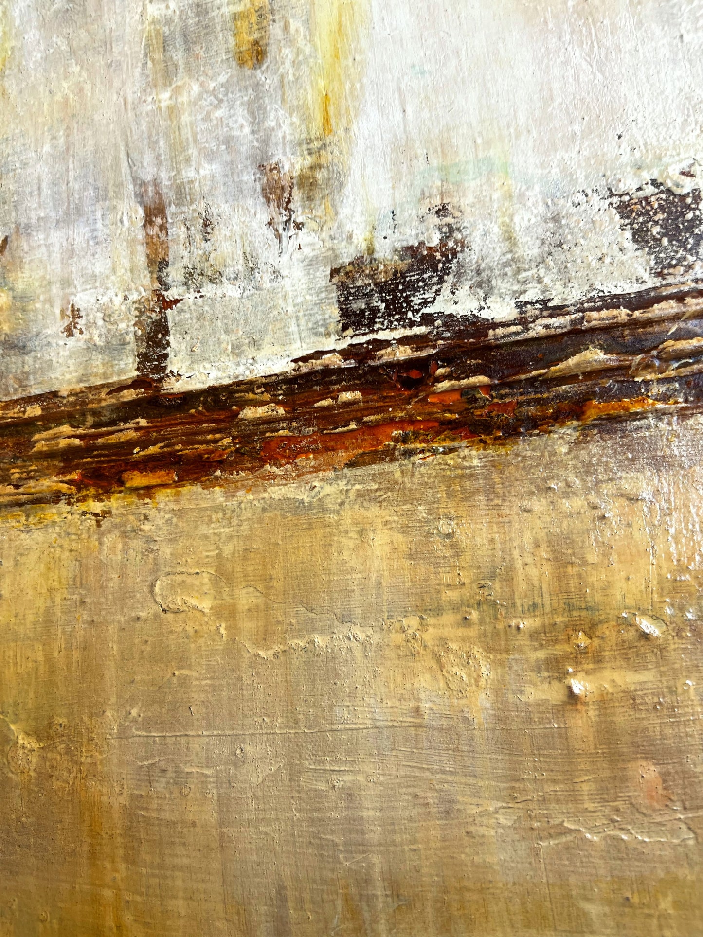 Sillage du Passé – Original Industrial Wabi-Sabi Textured Painting | 24x32”