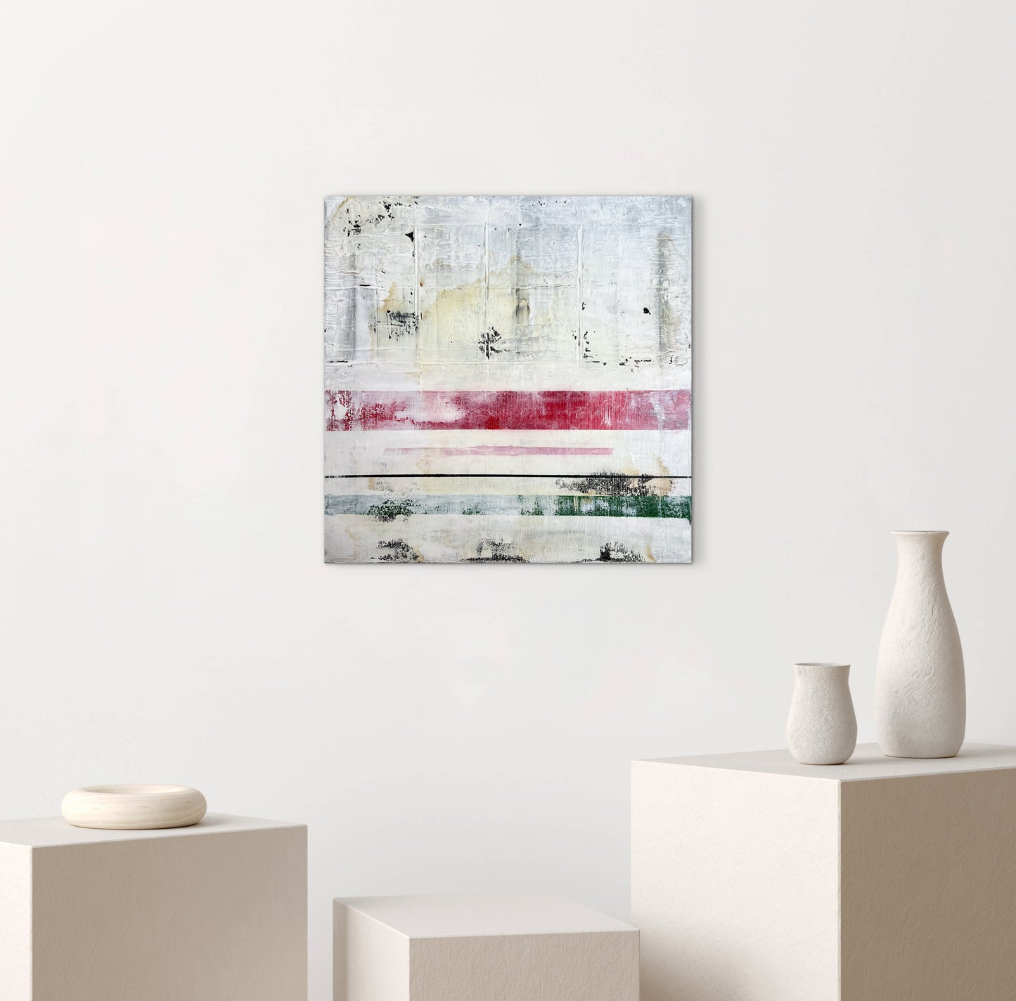 Winter Fragment – Original Wabi-Sabi Heavy Textured Painting | 20x20"