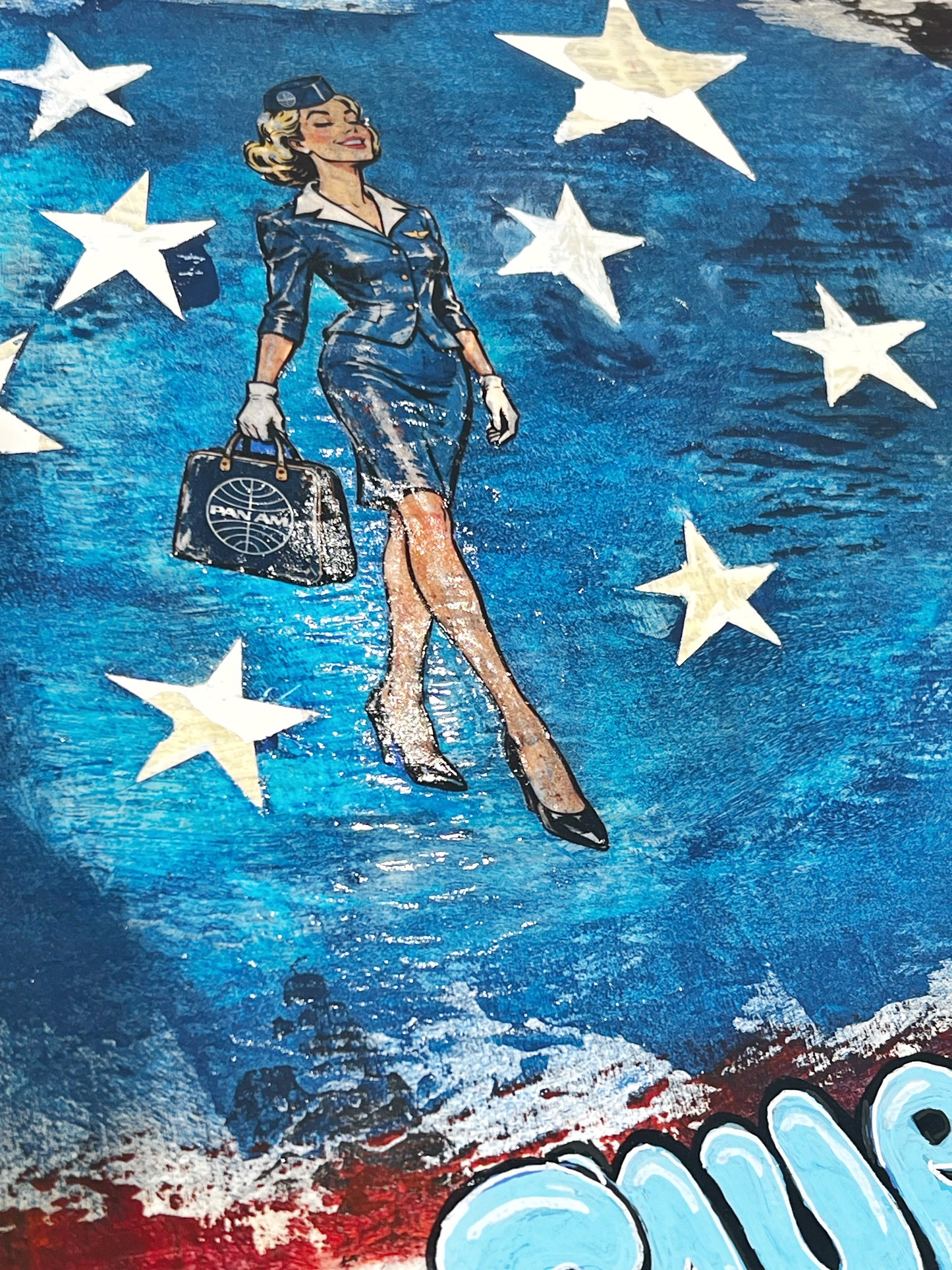 Smurf Happens! | Original 3D Pop Art on Wood | Sergio Aranda