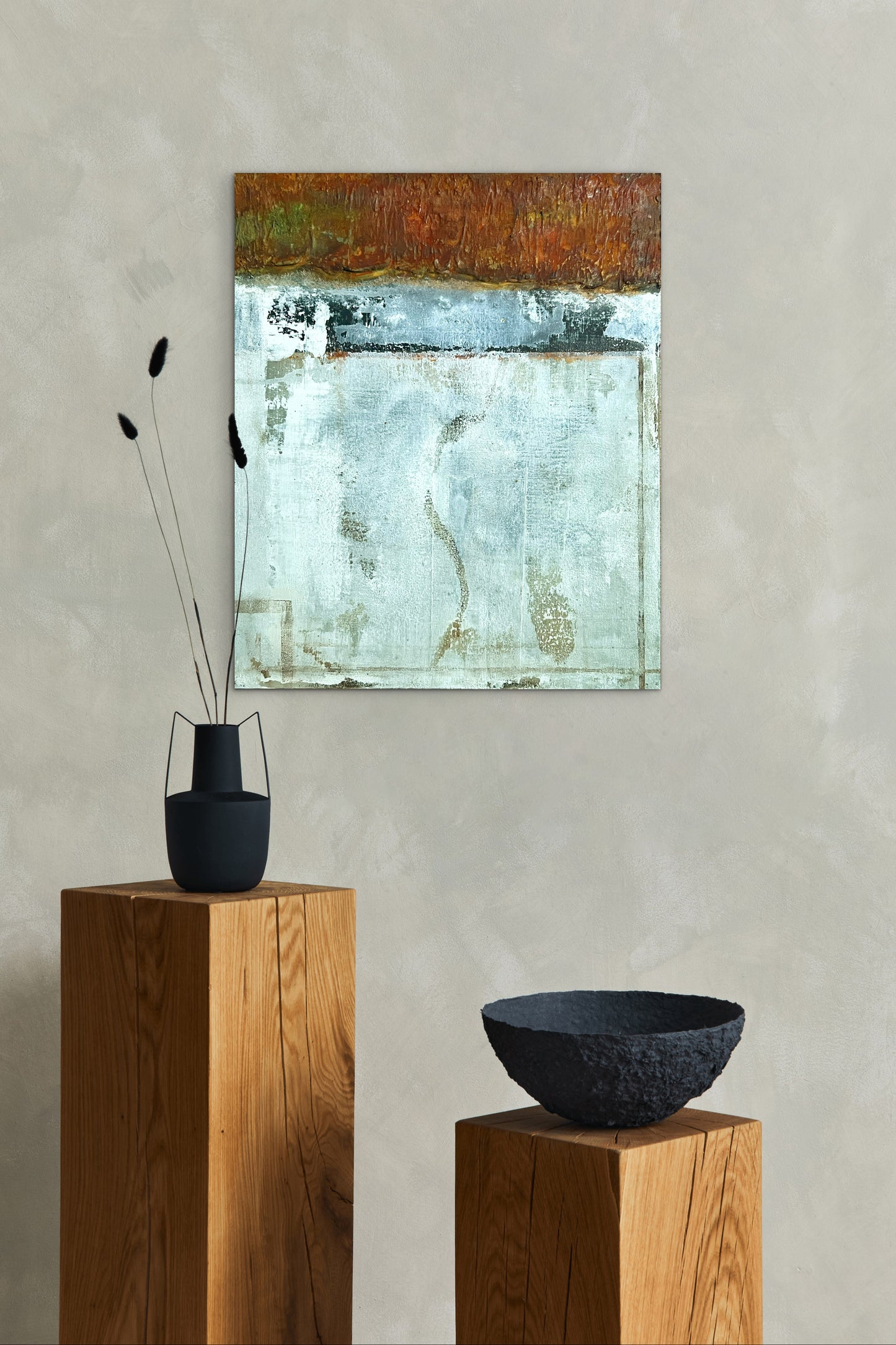 Bare Memory – Original Architectural White Heavy Textured Painting | 18x15" Deep Profile