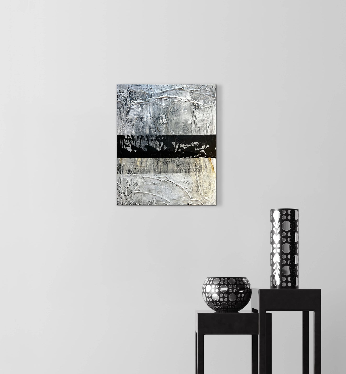 Linear Sediments – Original Wabi-Sabi Layers Textured Painting | 18x15" Deep Profile