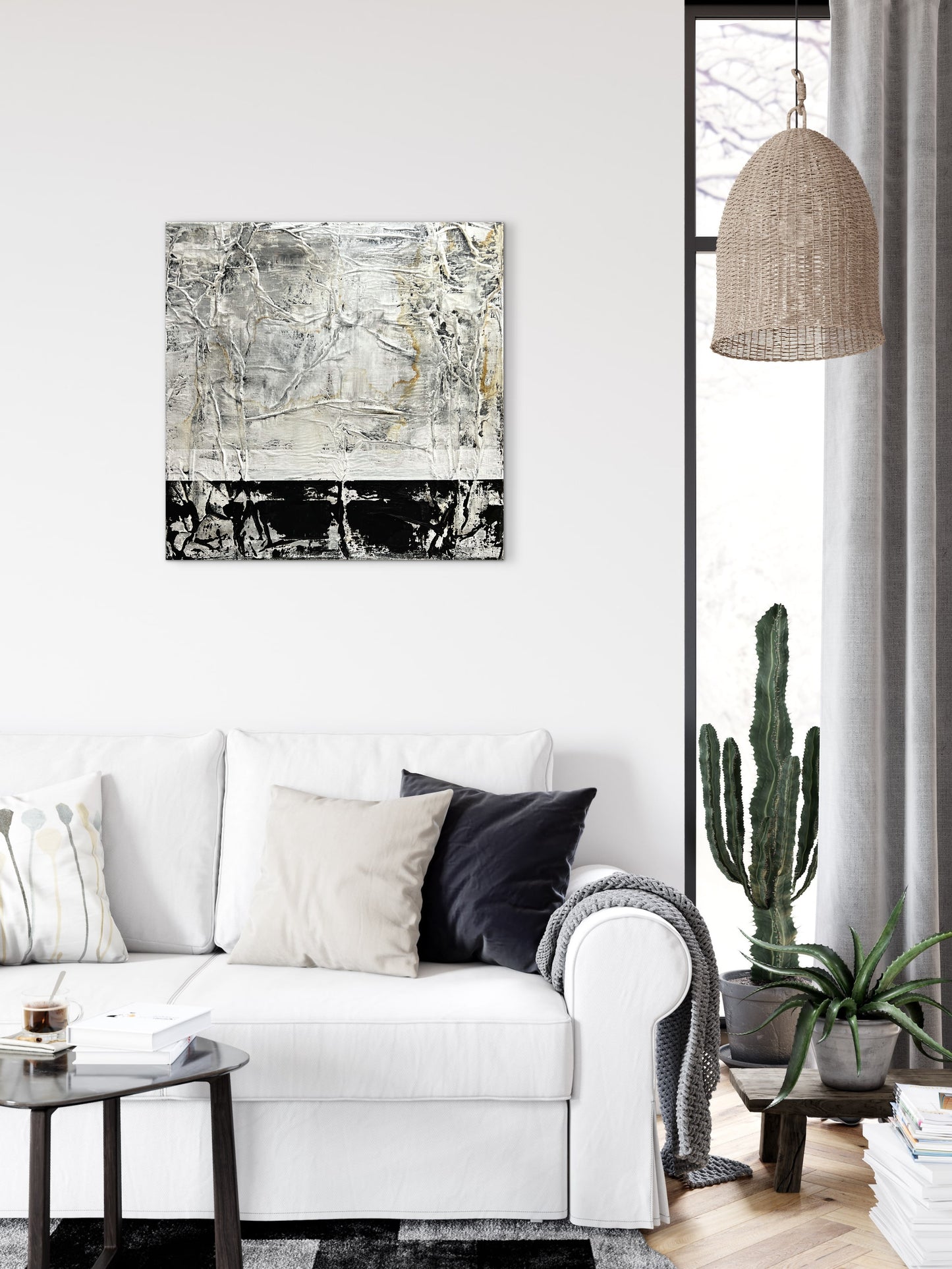 Quiet Matter – Original Paper Collage Heavy Textured Painting | 20x20"