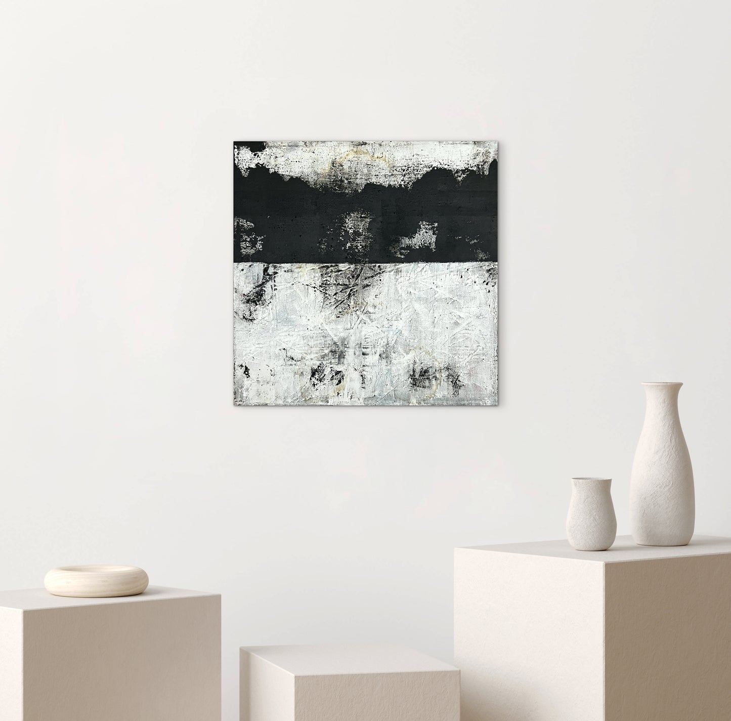 The Patience of Stone – Original Earthy Minimalist Textured Painting | 20x20"