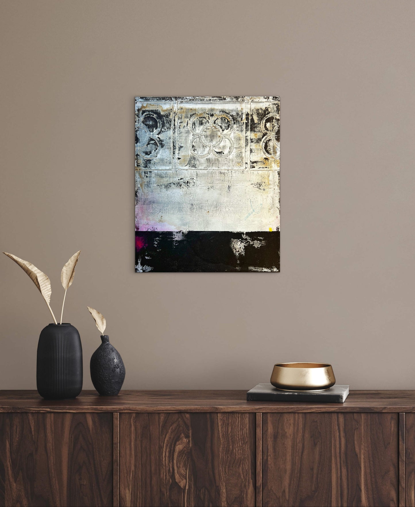 Eixample – Original Barcelona Geometric Architectural Painting | 18x15" Deep Profile