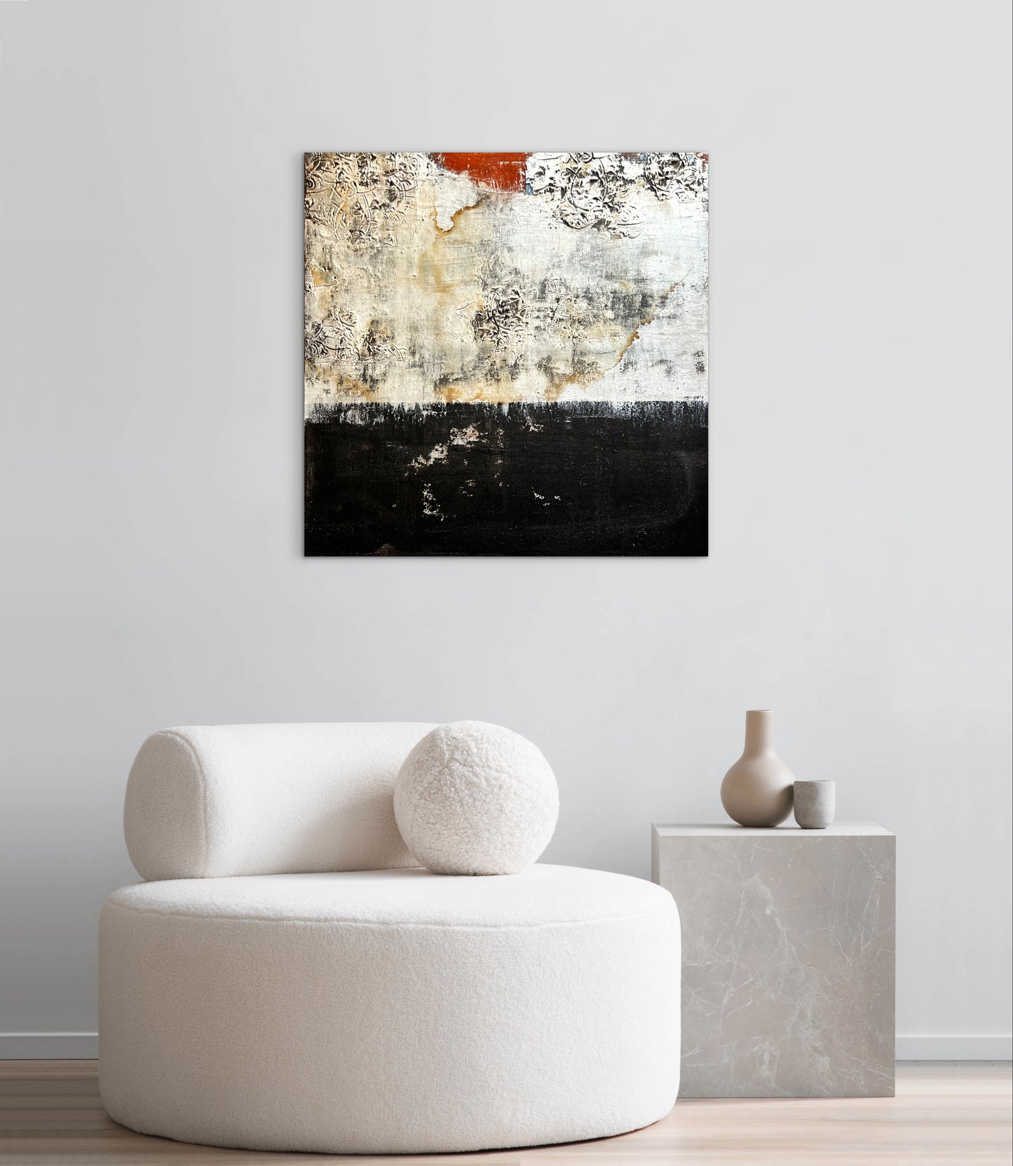 Corrosió de Somnis – Large Barcelona Architecture Inspired Textured Painting | 32x32”