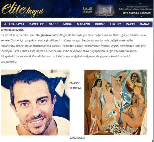 Sergio Aranda Featured in Turkey’s Elite Hayat Magazine