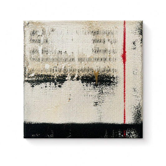 Between Silence and Texture | Japanese Paper, Musical Scores, and Contemporary Abstract Collage