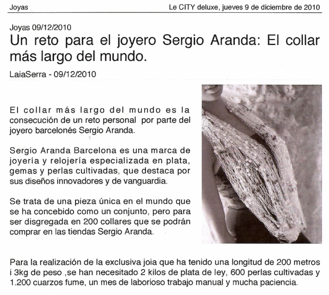A challenge for the jeweler Sergio Aranda
