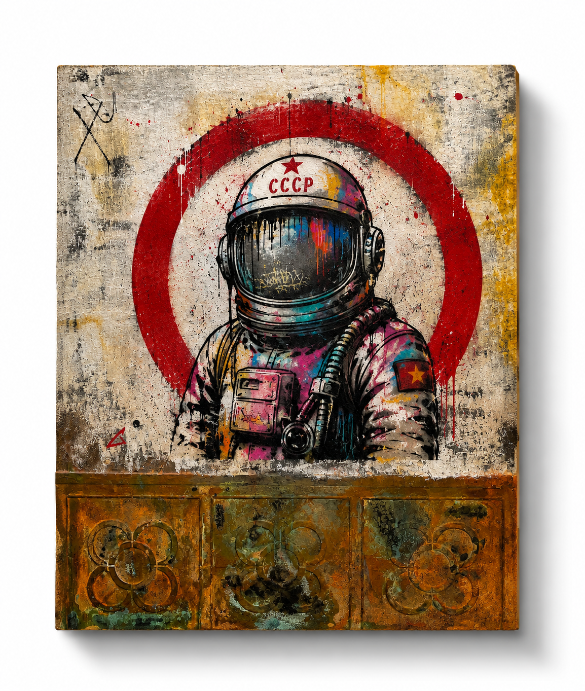 Red Orbit – Original Contemporary Mixed Media Artwork by Sergio Aranda