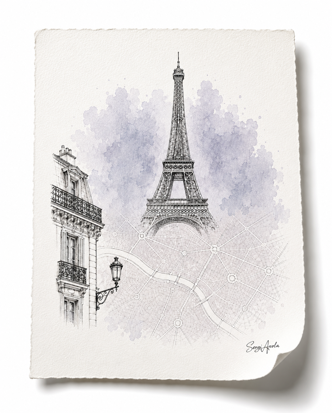 Urban Grids: Paris Eiffel Tower & Haussmann Architecture | 22x31”
