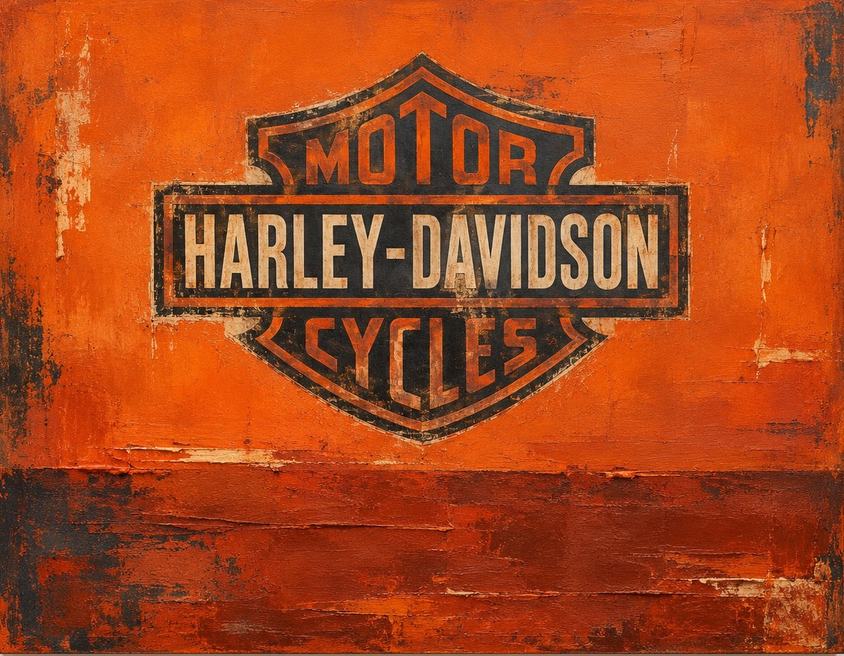 Harley-Davidson Vintage Art | Original Motorcycle Painting