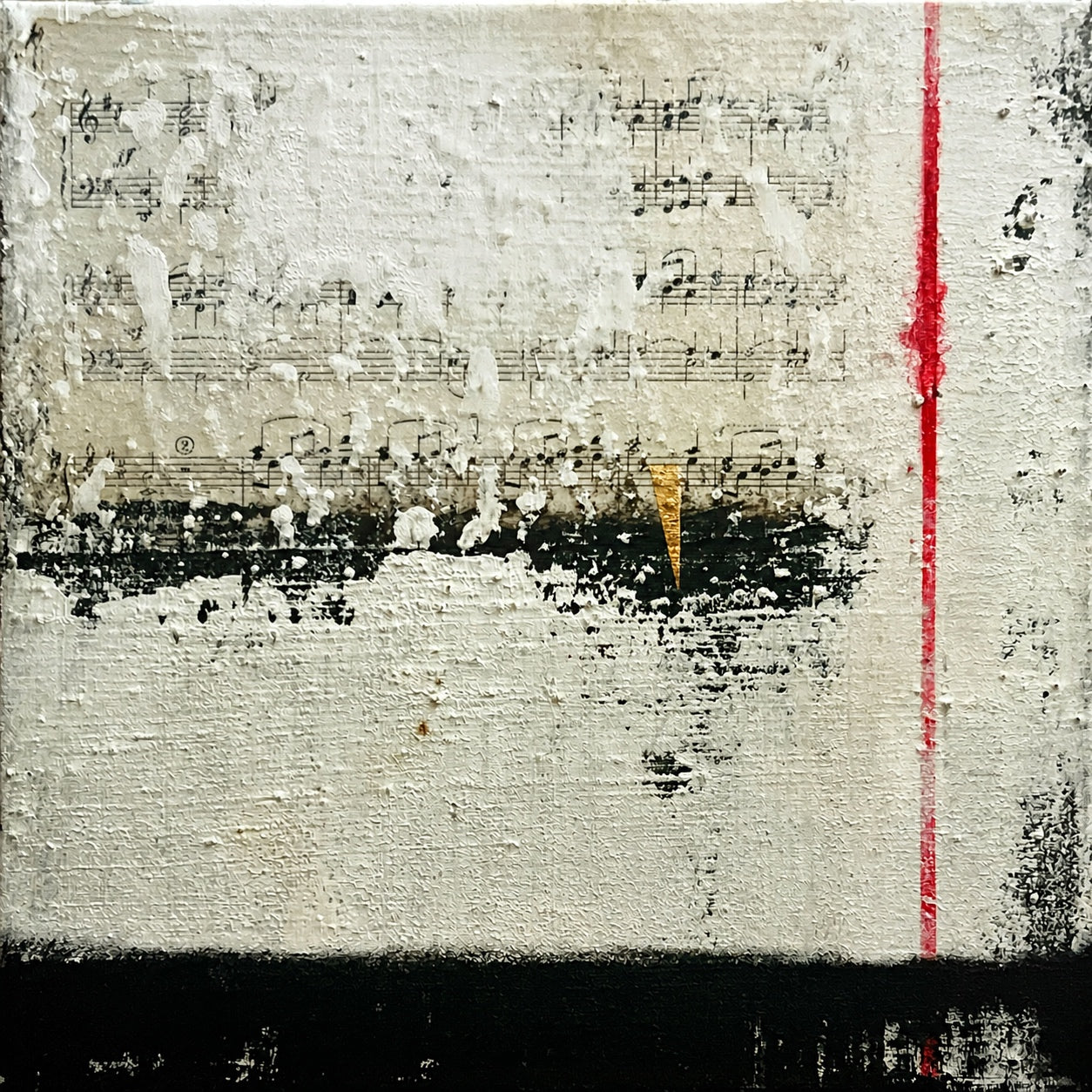 Music Silenced – Original Sheet Music Abstract Painting | 11x11”