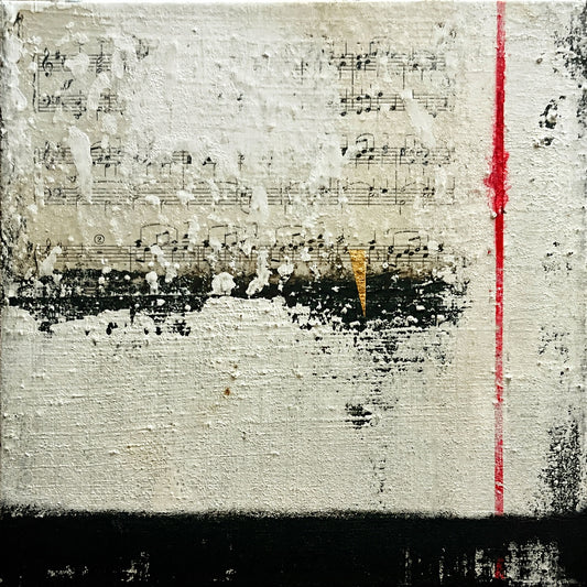 Silenced Musica Series No 1 – Original Sheet Music Abstract Painting | 11x11”