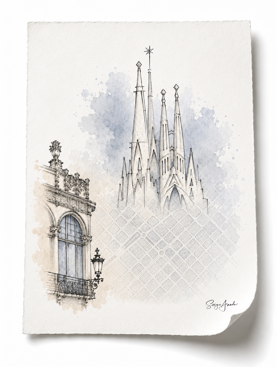 Urban Grids: Barcelona Sagrada Familia | 22x31”