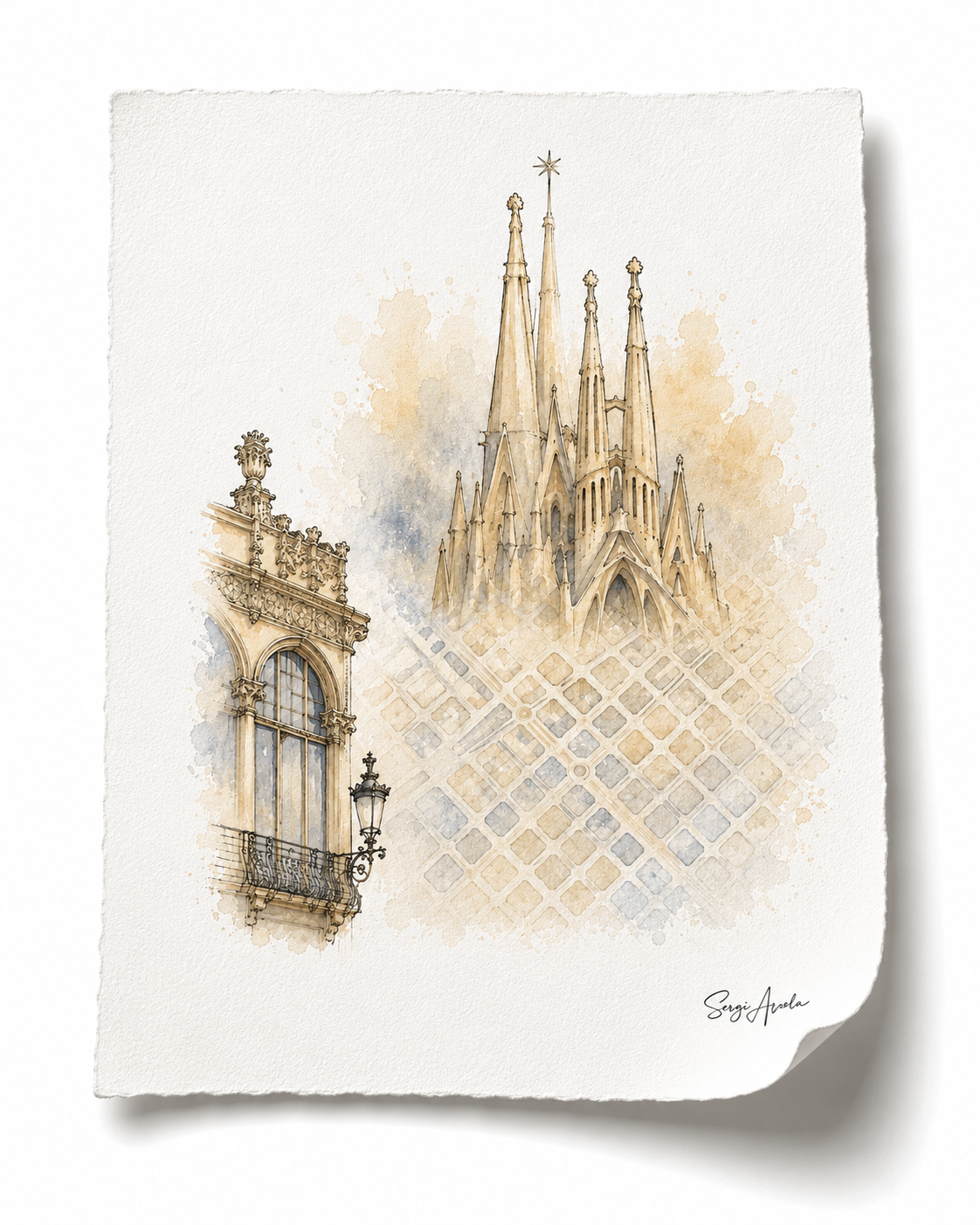 Urban Grids: Barcelona Sagrada Familia | 22x31”