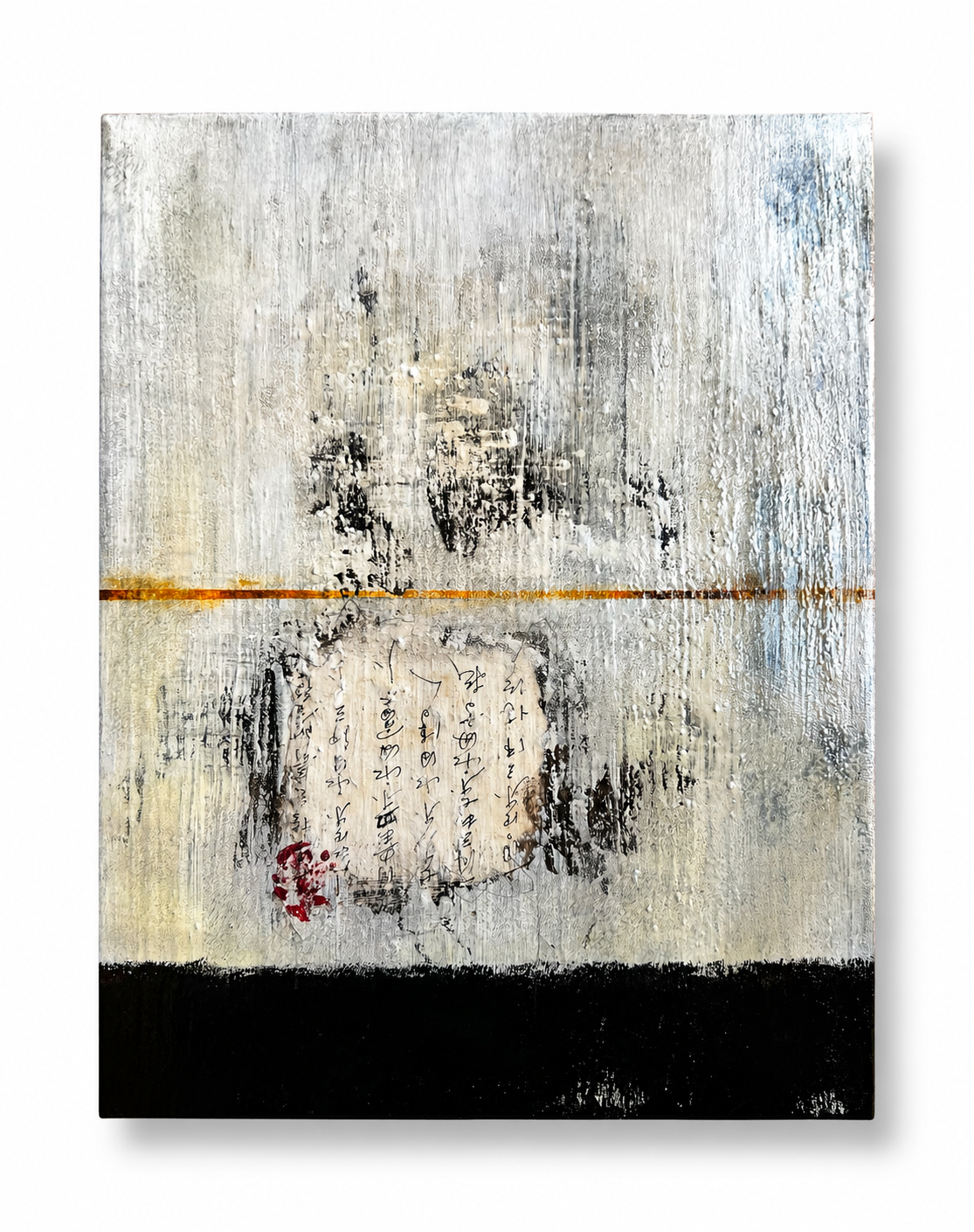 Original Abstract Mixed-Media Painting "Traces of Silence" | Textured Canvas Art 14x11" by Sergio Aranda