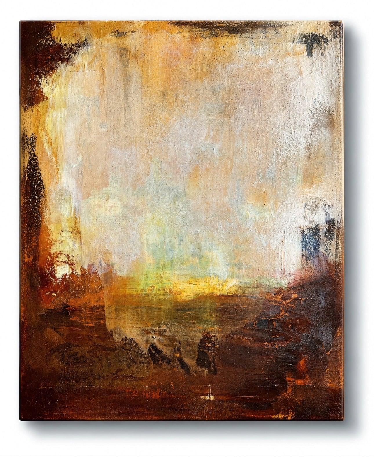 Cascades du Temps | Original Textured Abstract Painting 20" x 16" | Contemporary Mixed Media Art on Canvas