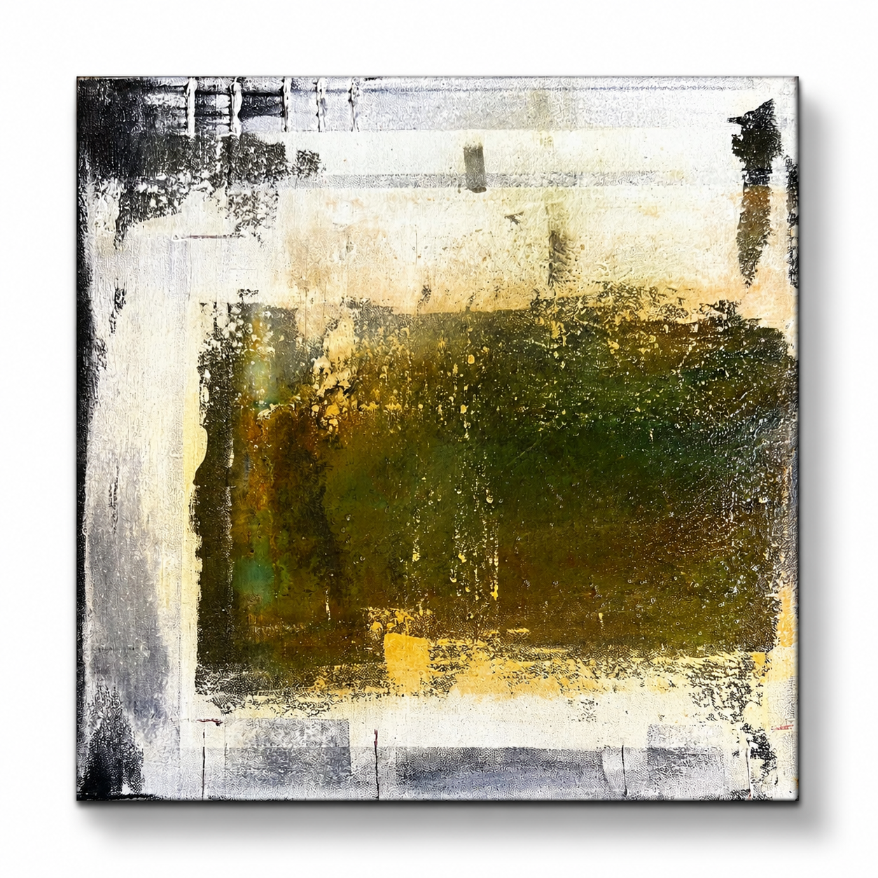 Mosaïques d’antan – Original Wabi-Sabi Mosaic Textured Painting | 16x16"