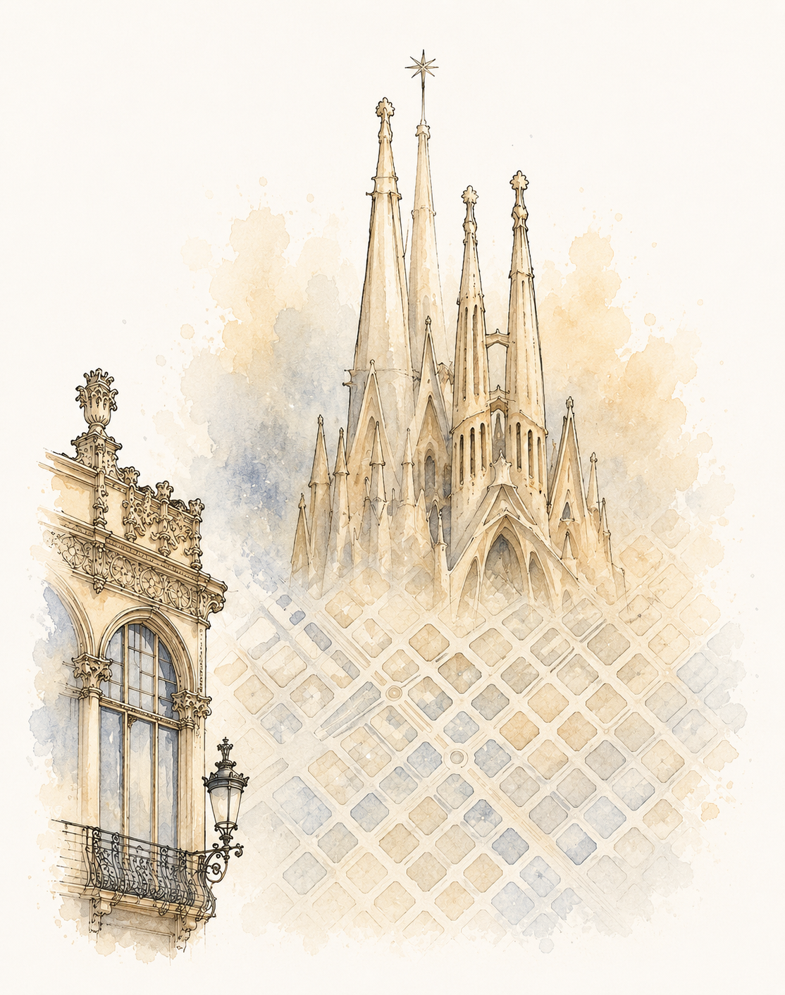 Urban Grids: Barcelona Sagrada Familia | 22x31”