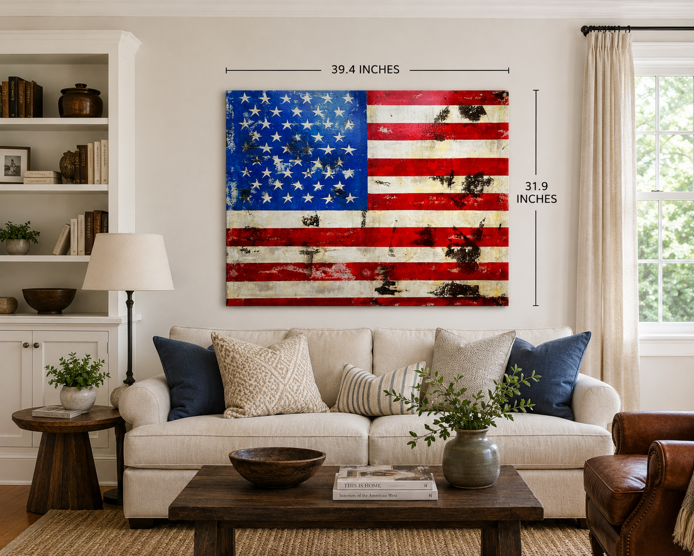 Time-Worn Freedom | Original Mixed Media American Flag Painting | 39.4 × 31.9 in Canvas | Contemporary Weathered Art