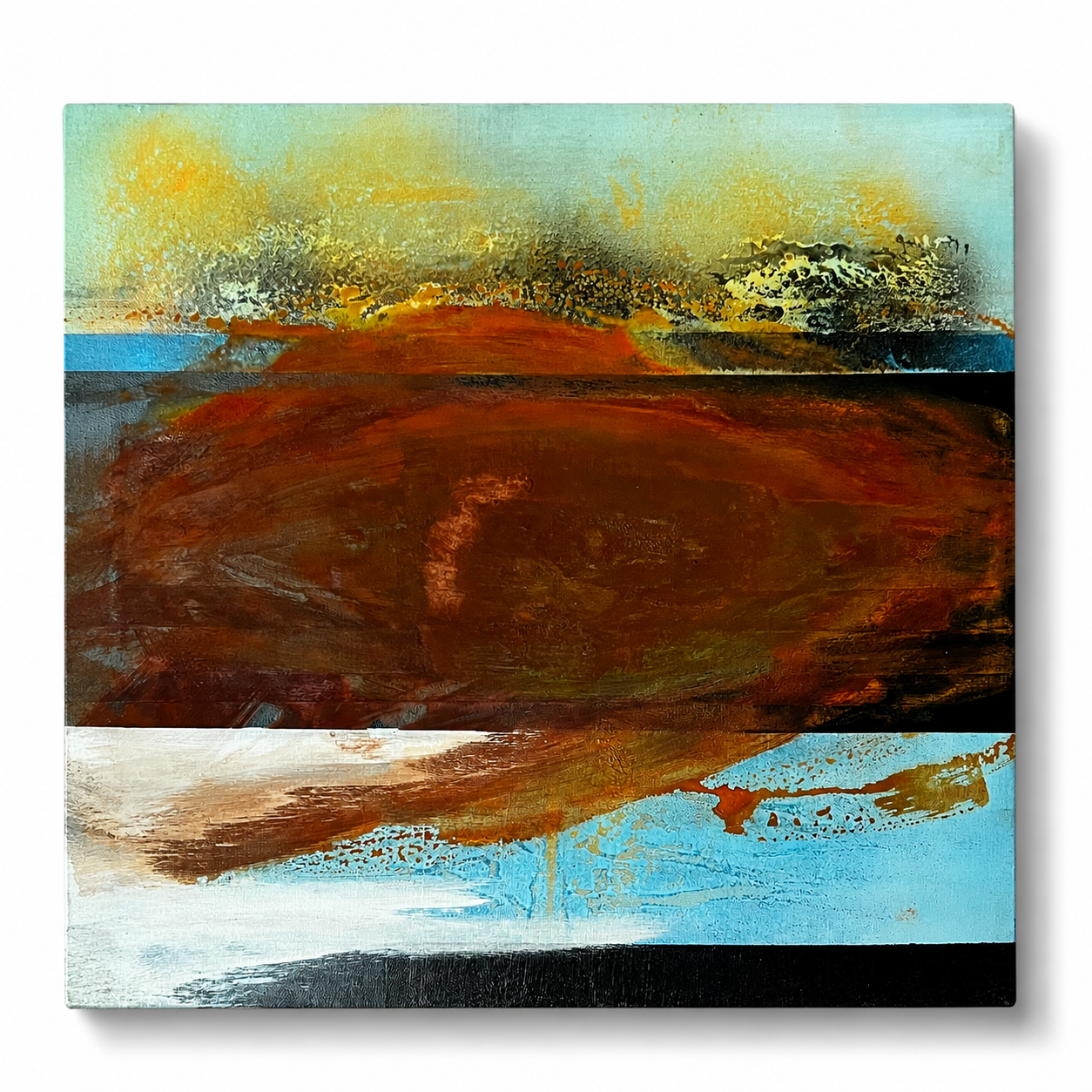 Ember Crossing | Original Contemporary Abstract Painting 20 × 20" inches | Sergio Aranda