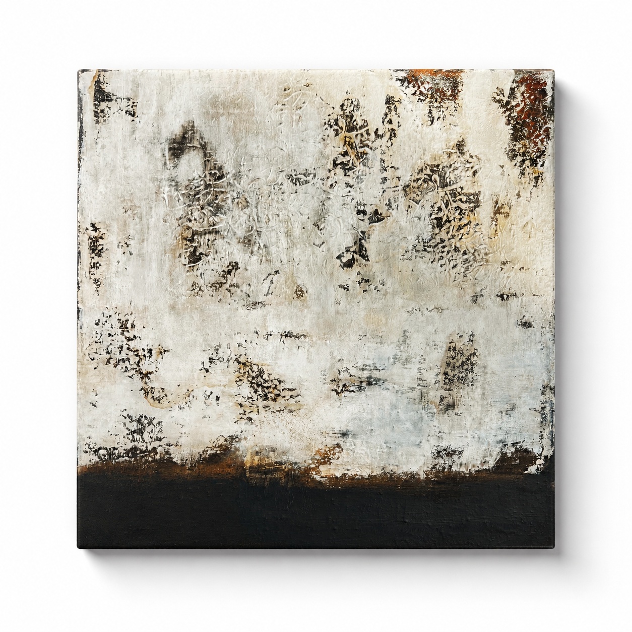 Submerged Echoes | Original Mixed-Media Abstract Canvas | 31.5" x 31.5"