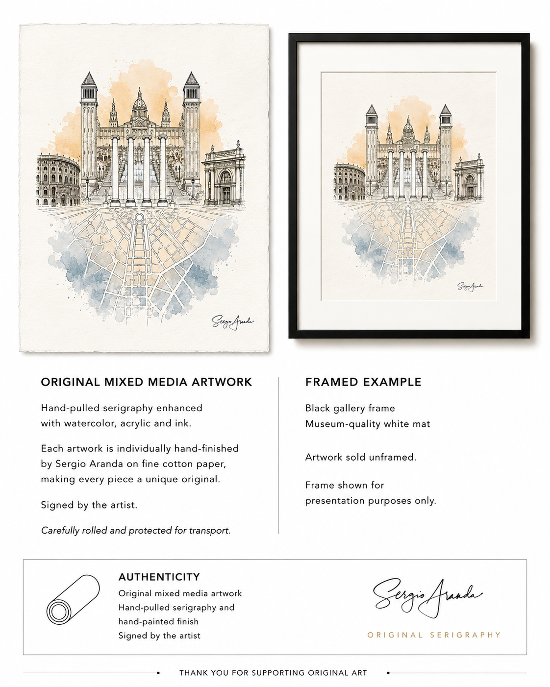Urban Grids: Barcelona Plaza España Architecture | 22x31”