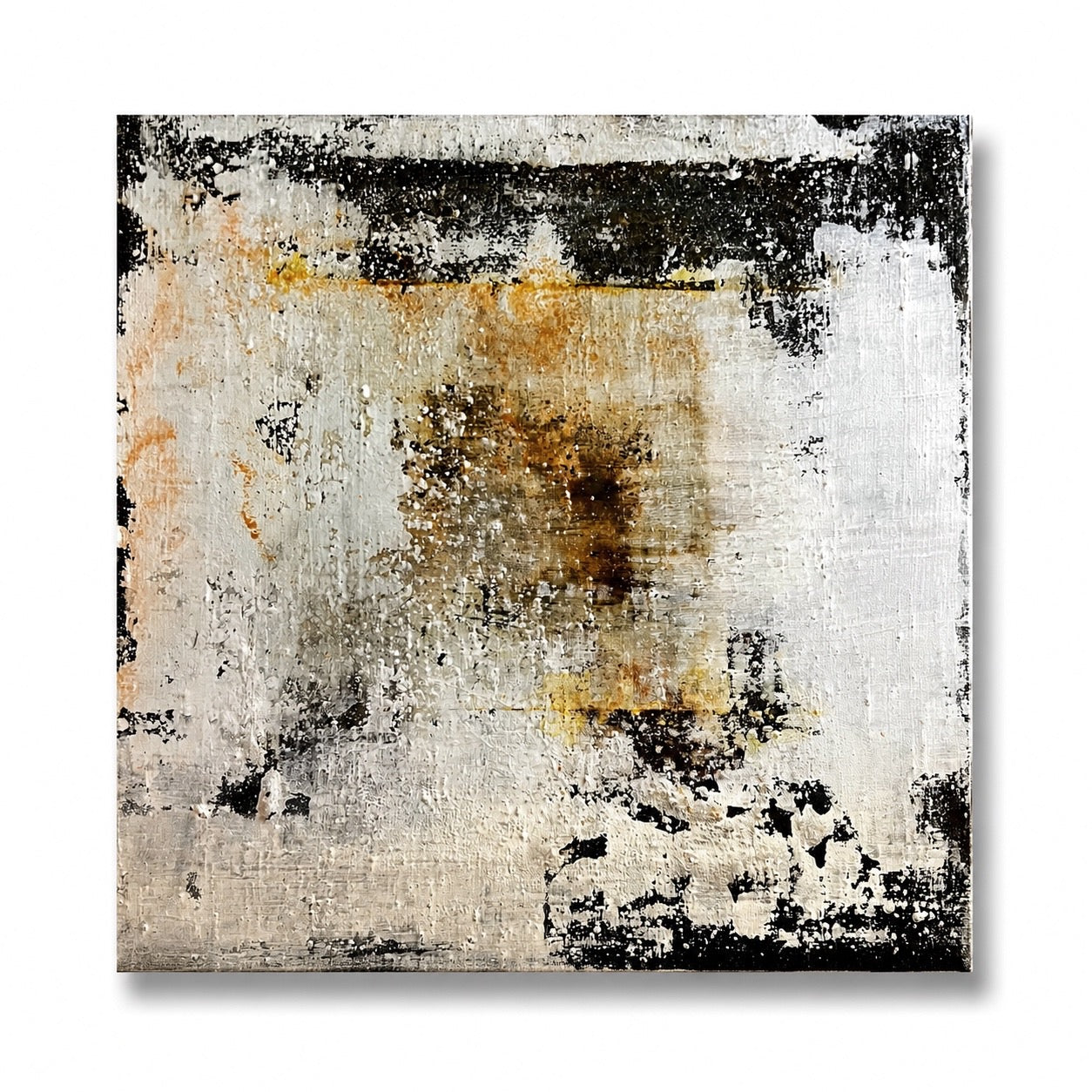 Industrial Silence – Original Textured Modern Minimalist Artwork | 16x16"
