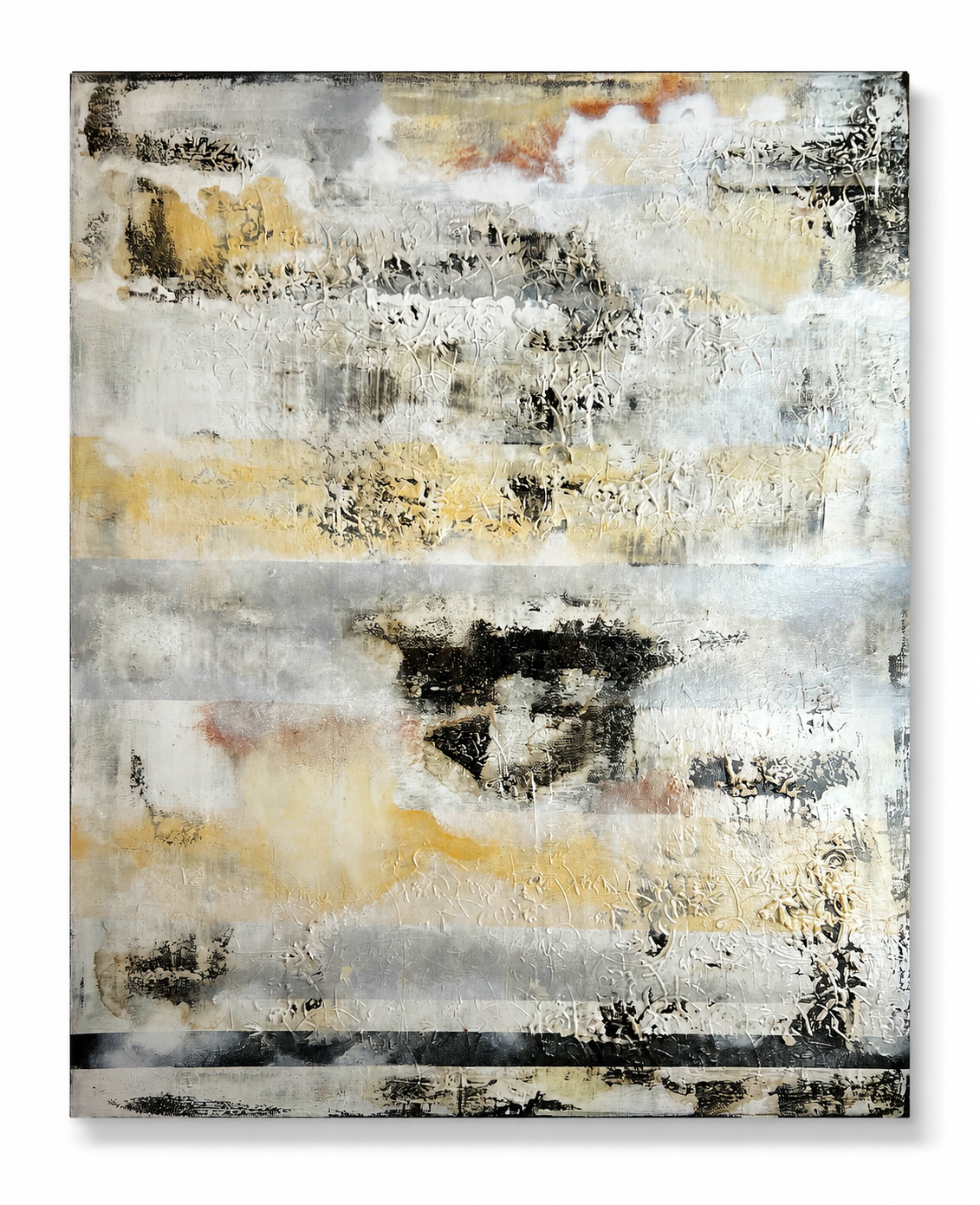 Silent Facades | Original 3D Textured Mixed Media Painting by Sergio Aranda | 39.4 × 31.9 × 0.6 in