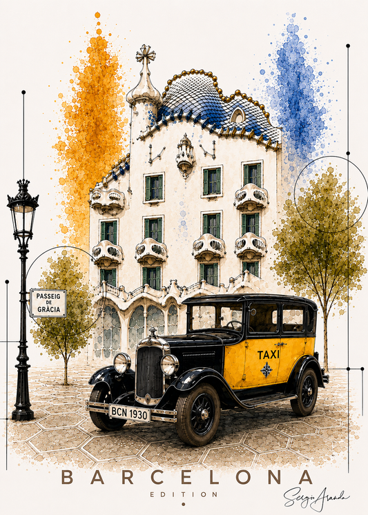 Original Barcelona Casa Batllo Art | Antoni Gaudi Architecture Serigraph 56x78cm (22x31") by Sergio Aranda