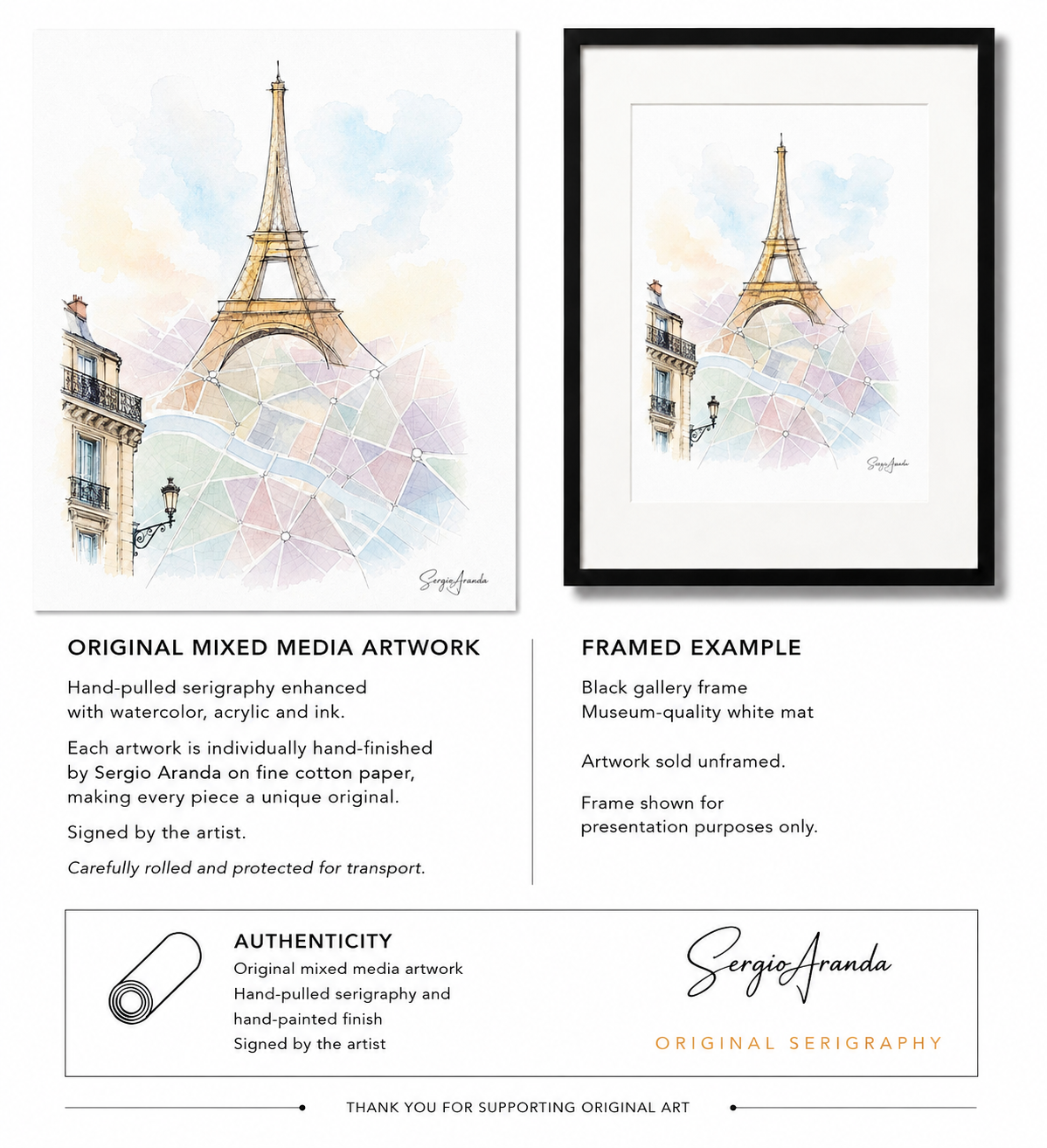 Urban Grids: Paris Eiffel Tower & Haussmann Architecture | 18x24”