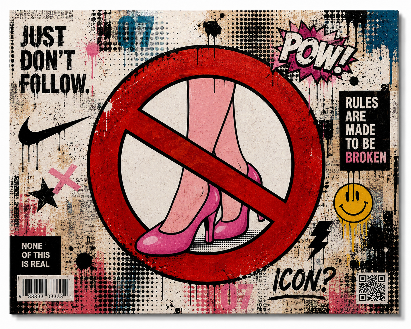 ICON? – Original Contemporary Urban Pop Art Painting by Sergio Aranda