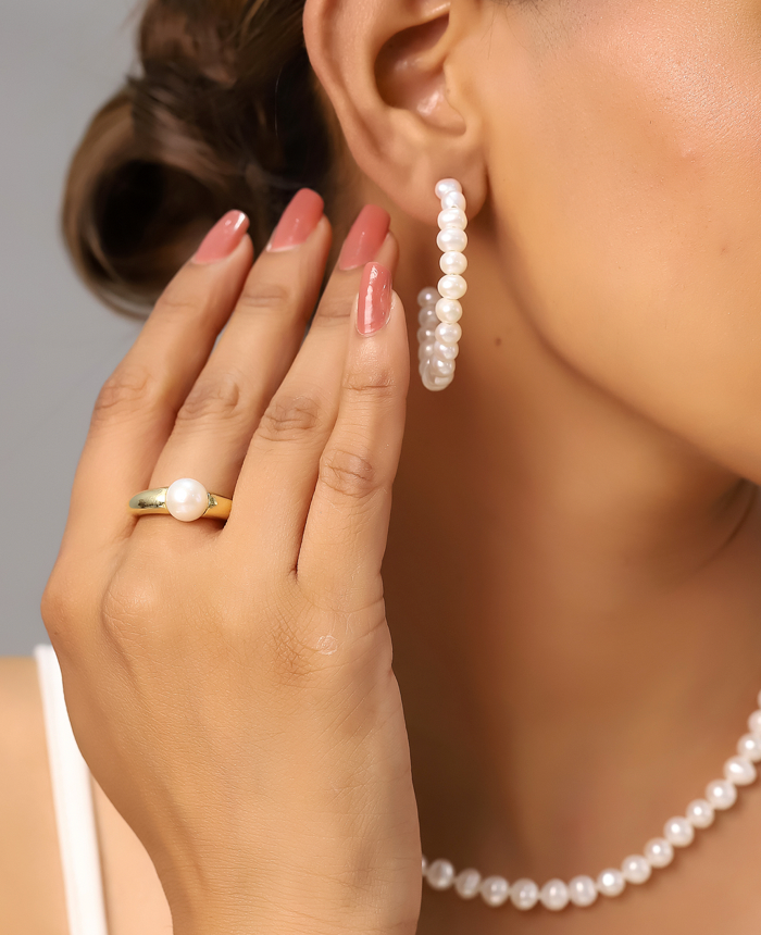 Pendientes Geométricos con Perla Cultivada