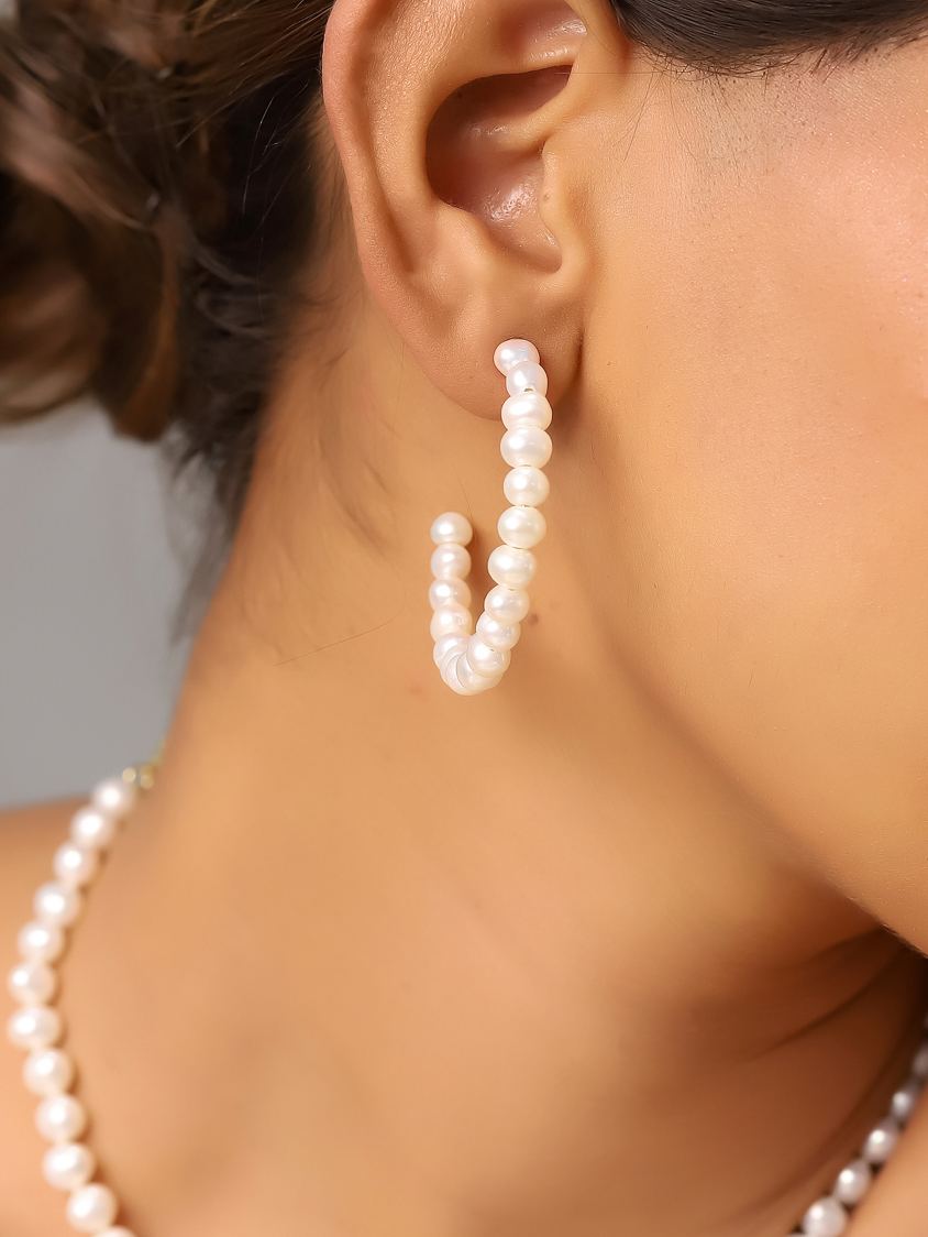 Pendientes Geométricos con Perla Cultivada