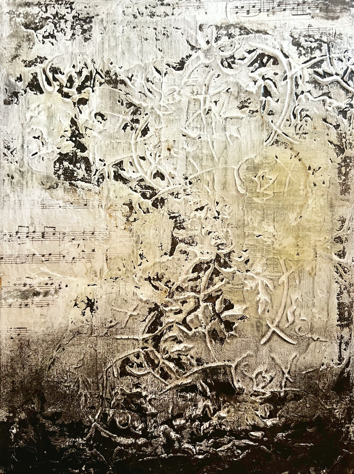 The Last Resonance – Textured Architectural Music Collage | 15.7 x 11.8 Inches