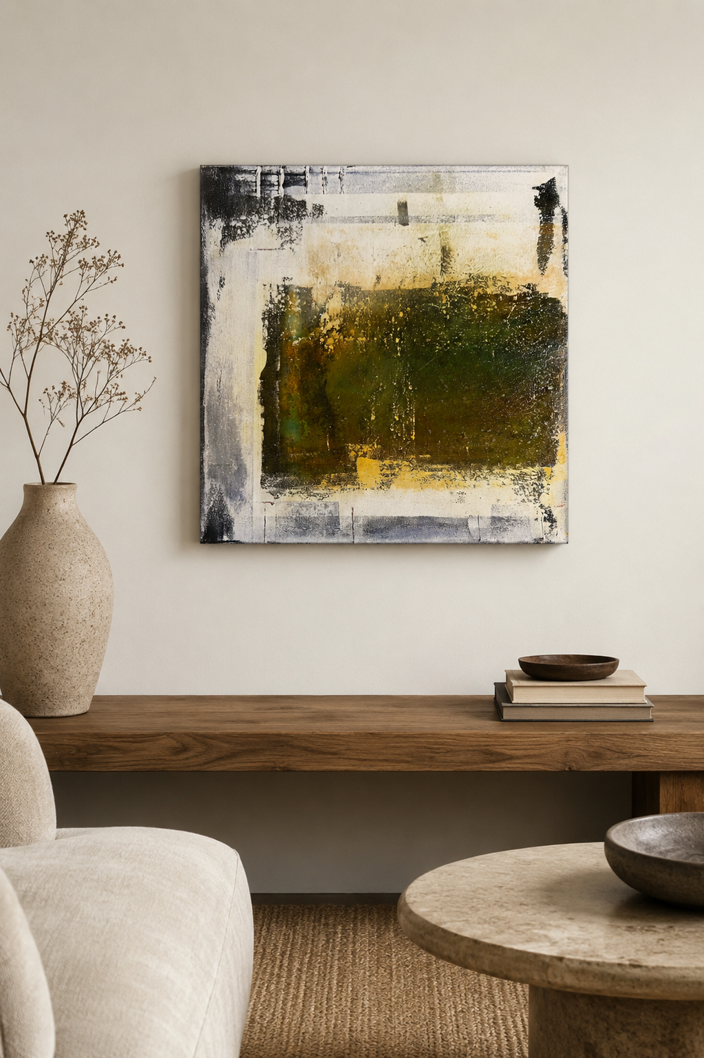 Mosaïques d’antan – Original Wabi-Sabi Mosaic Textured Painting | 16x16"
