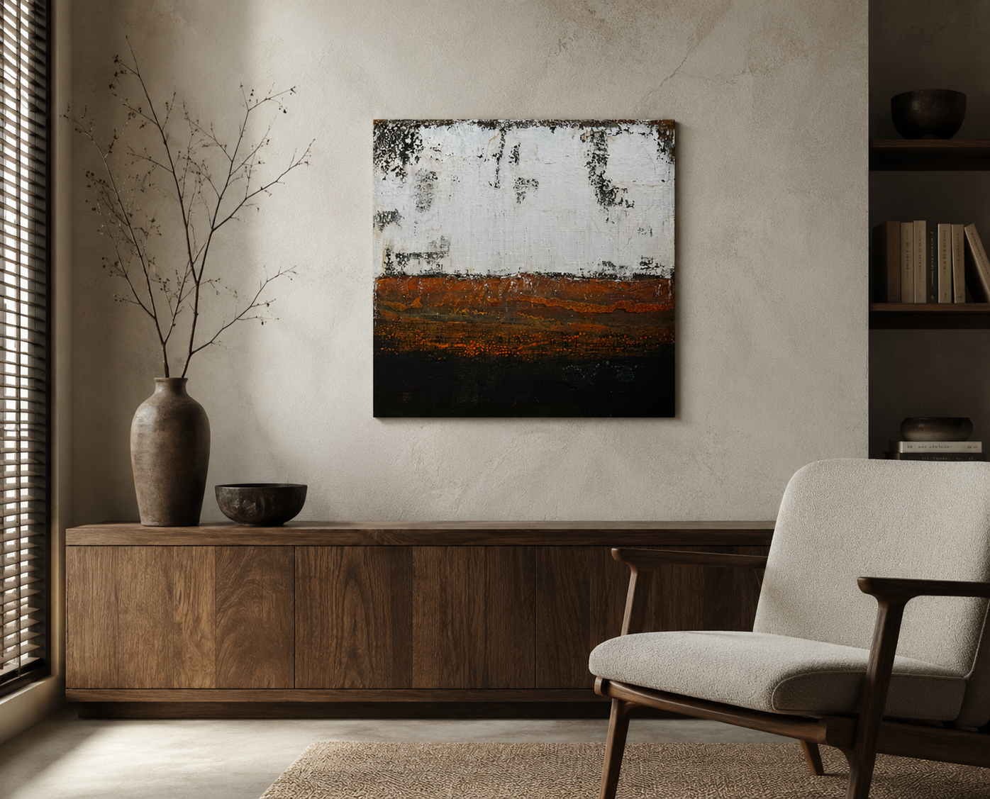 Surface Tension | Original Textured Abstract Painting 20" x 20" | Mixed Media Contemporary Art on Canvas