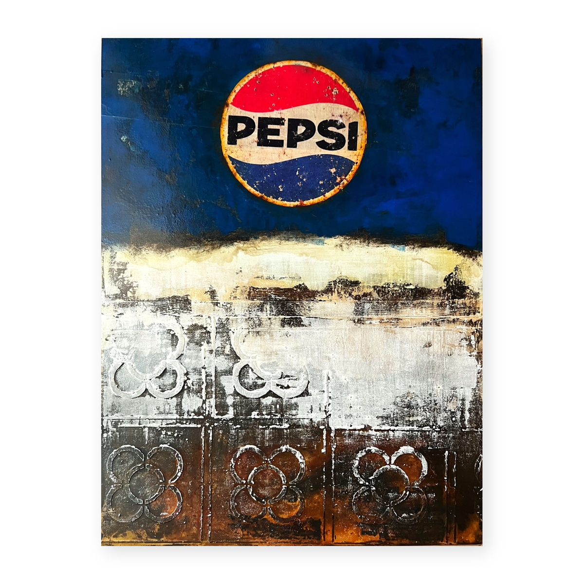 Pepsi Barcelona Art | Original Vintage Pop Art Painting on Wood