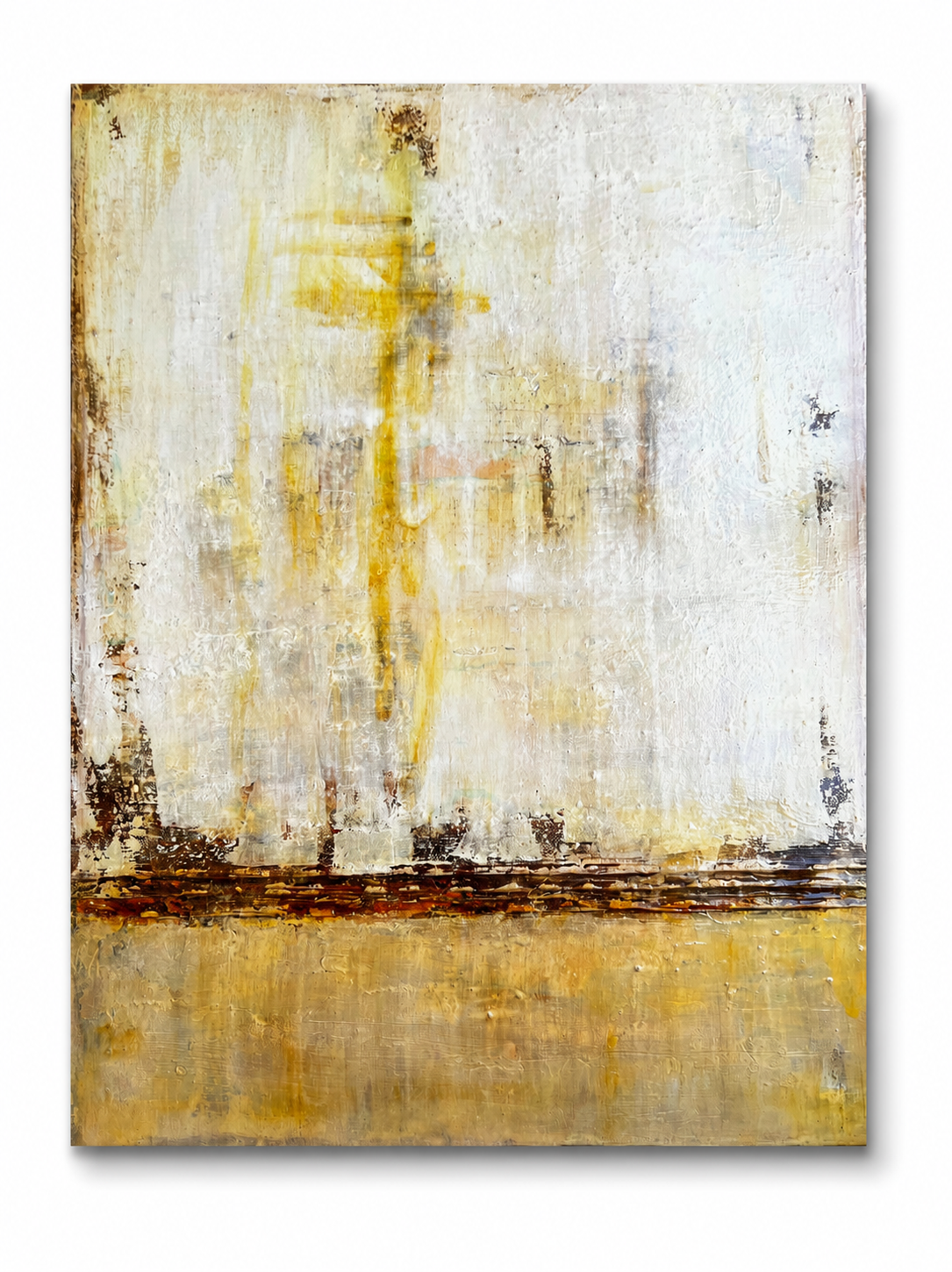 Sillage du Passé – Original Industrial Wabi-Sabi Textured Painting | 24x32”