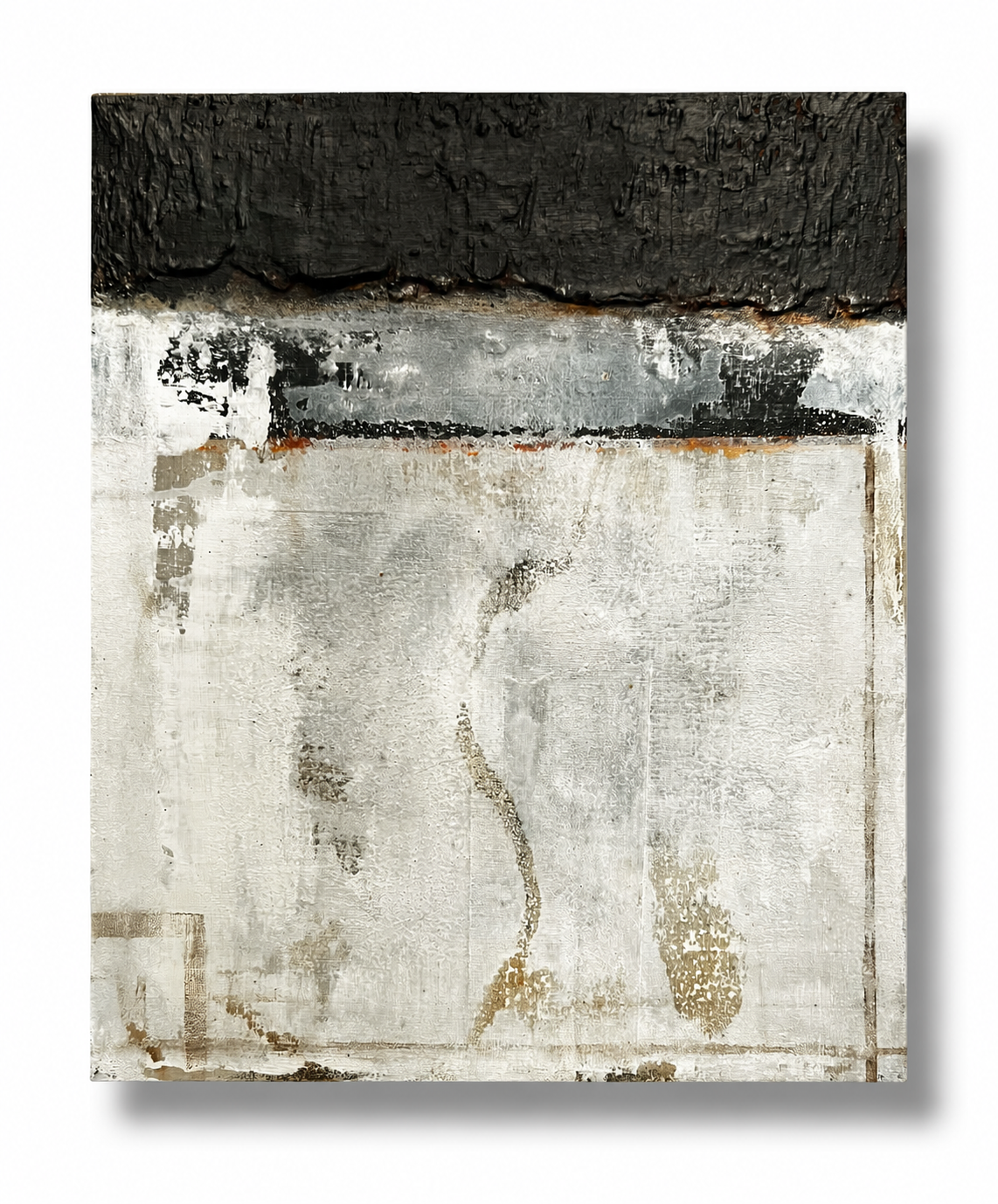 Bare Memory – Original Architectural White Heavy Textured Painting | 18x15" Deep Profile
