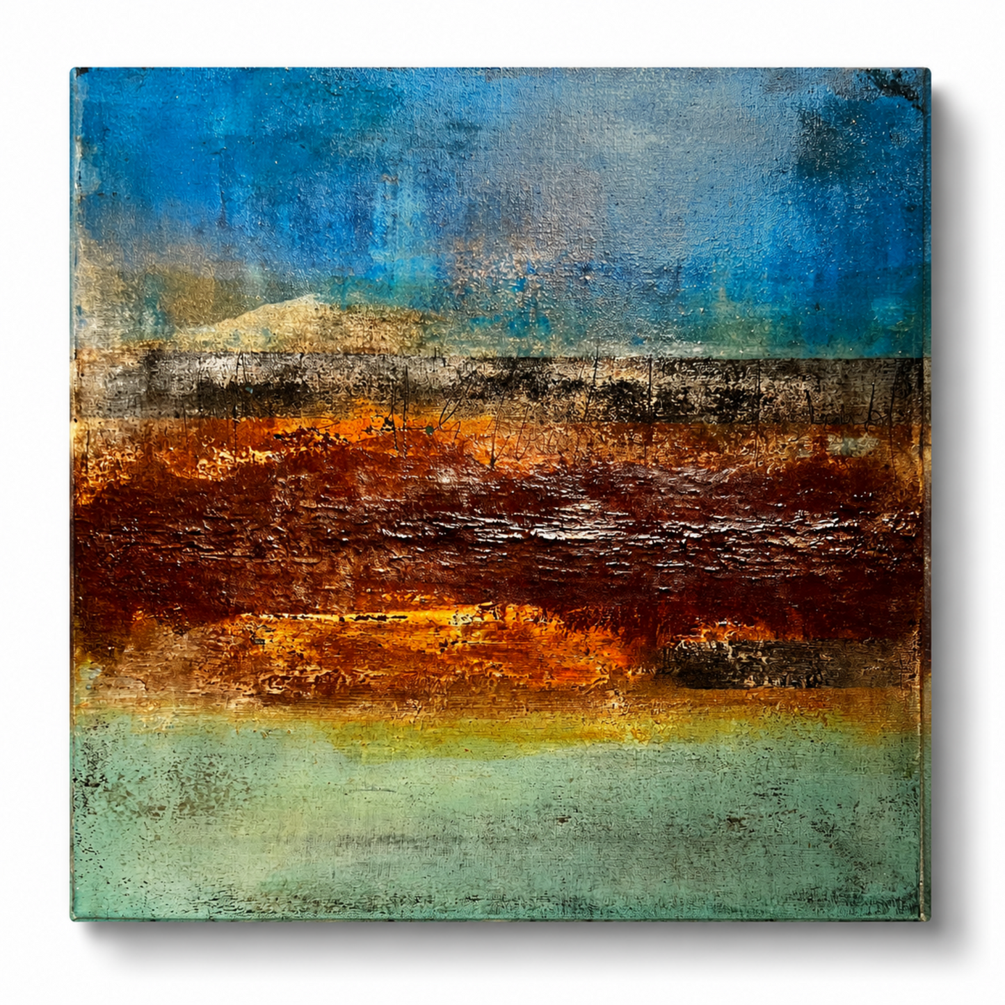Terra Incognita | Original Textured Abstract Painting 20 × 20" inches | Sergio Aranda