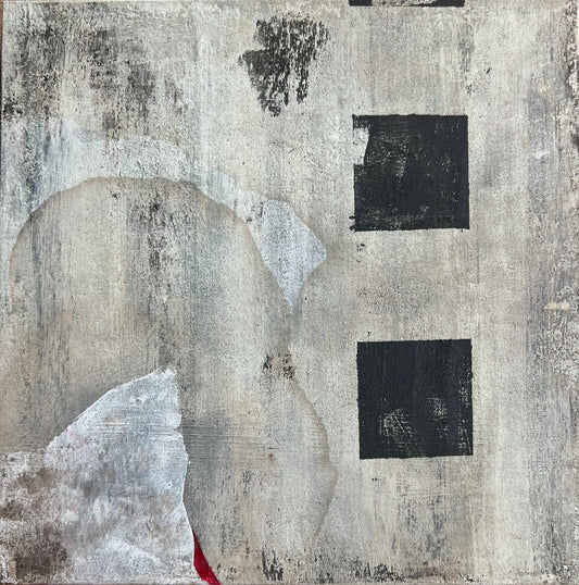 Layers of Absence – Original Minimalist Wabi-Sabi Relief Painting | 10x10"