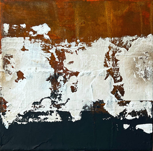 El Pulso – Original Geometric Wabi-Sabi Minimalist Textured Painting | 8x8"