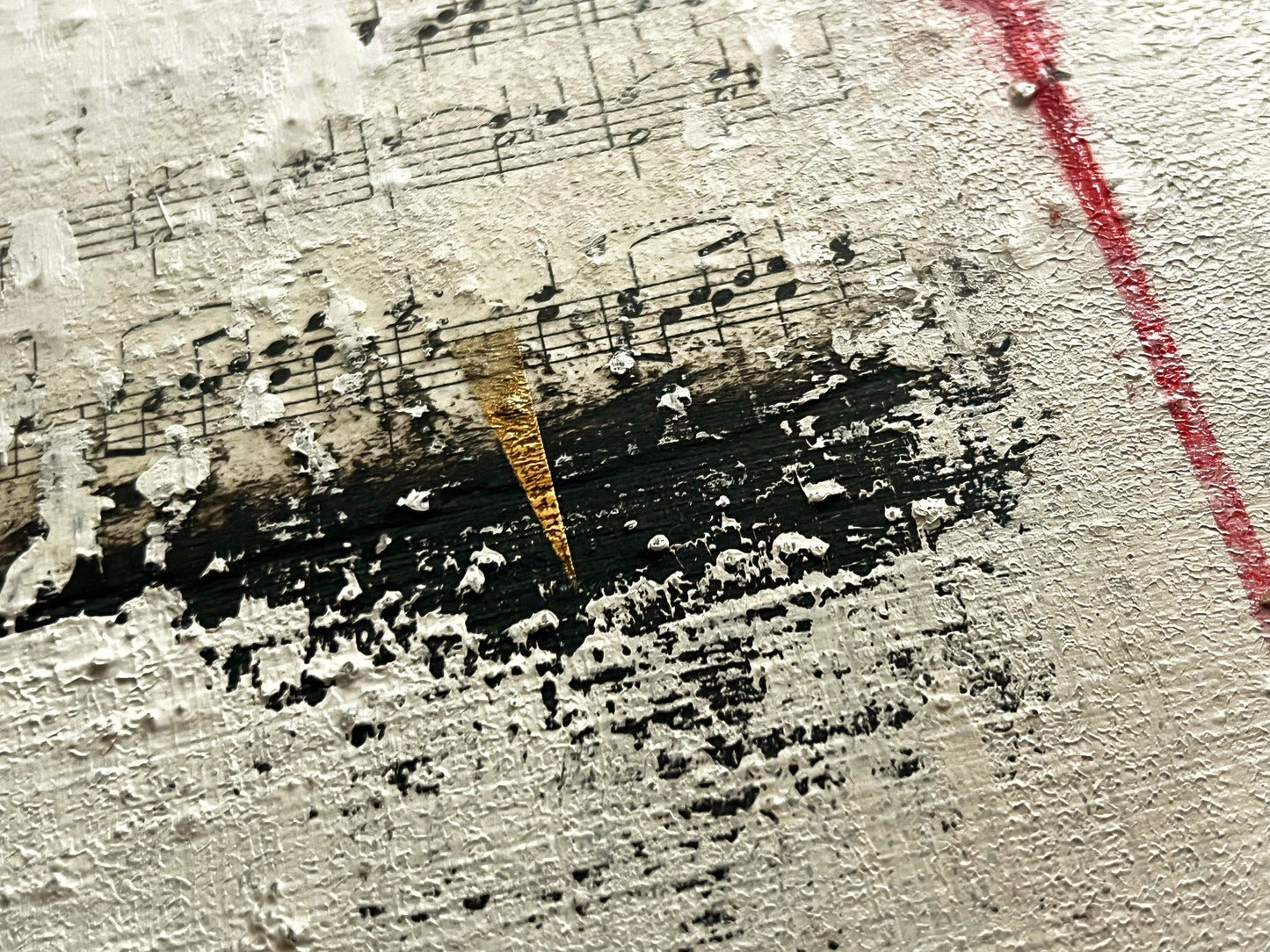 Music Silenced – Original Sheet Music Abstract Painting | 11x11”