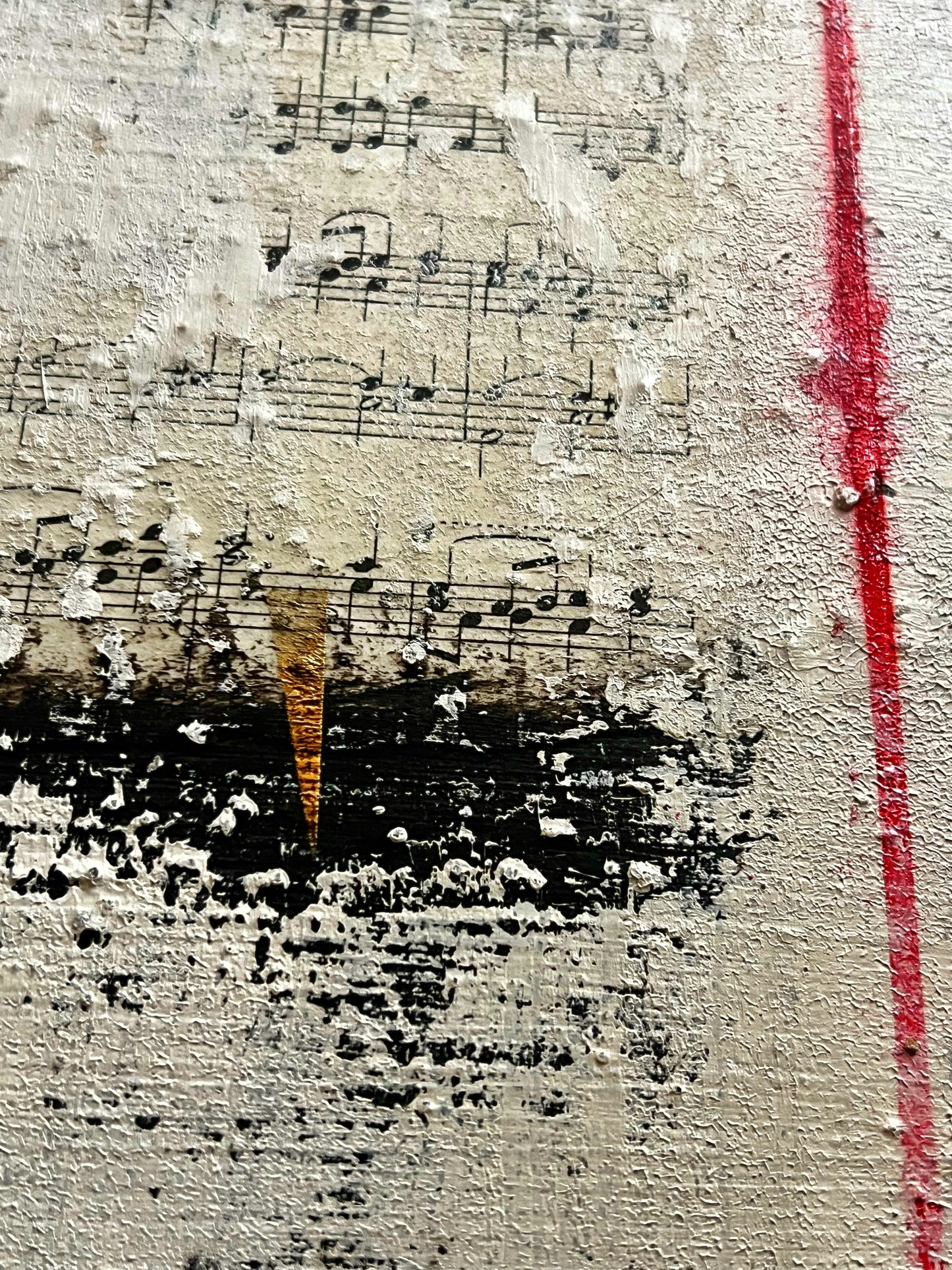 Music Silenced – Original Sheet Music Abstract Painting | 11x11”