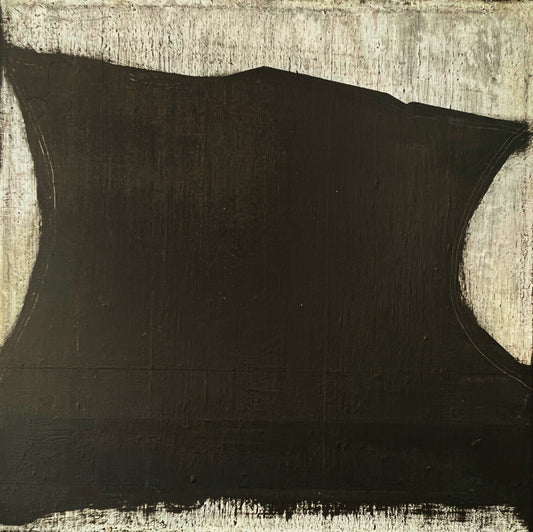 Architectura del Buit – Original Bold Black Minimalist Textured Painting | 16x16”