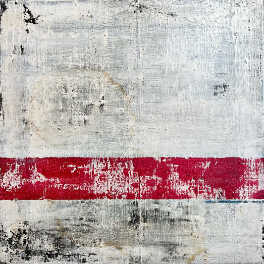 Red – Original Crimson Bold Minimalist Textured Painting | 16x16”