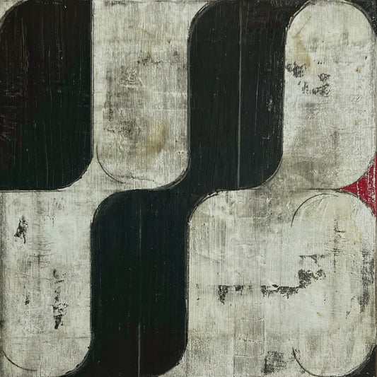 Soft Geometry of Memory – Original Minimalist Grid Textured Painting | 16x16”