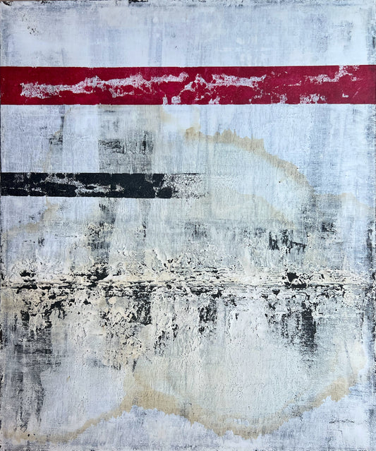 Study in Red & Black – Original Heavy Minimalist Textured Painting | 24x20"